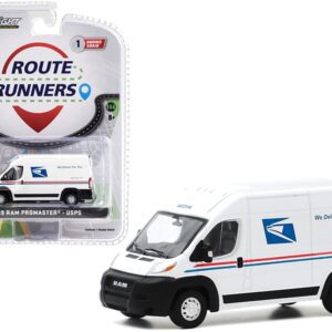 2019 RAM ProMaster 2500 Cargo High Roof Van "United States Postal Service" (USPS) White "Route Runners" Series 1 1/64 Diecast Model by Greenlight