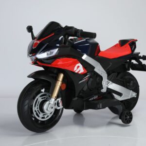 12V Kids Ride On Motorcycle 2MPH Top Speed,Motorbike Electric,Ride On Motorcycle for Kids with Shock Absorber/Training Wheels/Realistic Music&Sound-Black