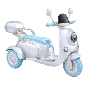 12V Kids Motorcycle, 3 Wheels 12v Kids Ride on Motorcycle with Mp3, Bluetooth, Headlight, Storage Box, Motorcycle for Kids-Blue