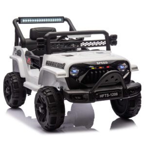 12V Kids Ride On Electric Truck Car W/Parents Control,2WD,Four-wheel suspension,Early education function,Adjustable volume,USB,MP3,Bluetooth,Microphone jack,Power display,LED lights For kids aged 3.