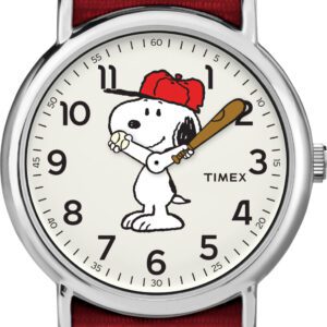 Timex Unisex TW2R41400 Weekender x Peanuts: Snoopy Nylon Slip-Thru Strap Watch